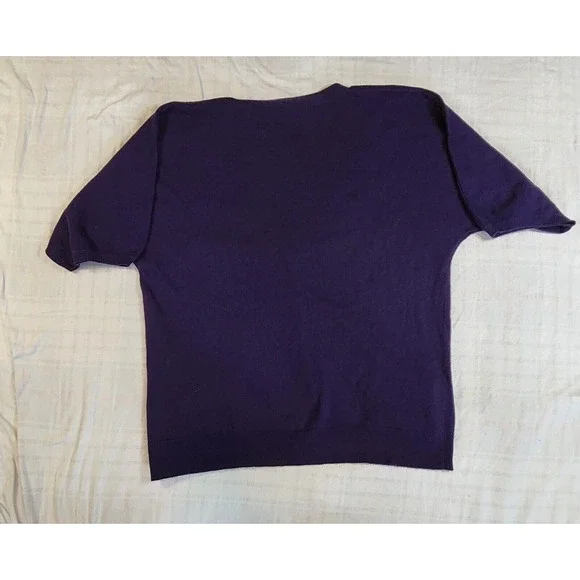 Talbots Womens Cashmere Blend Lightweight Cardigan Sequened Buttons L - Picture 6 of 9